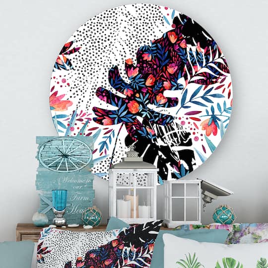 Designart - Tropical Floral Patchwork I